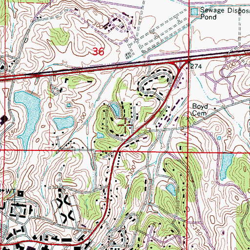 Topographic Map of Sheely Hills, MS