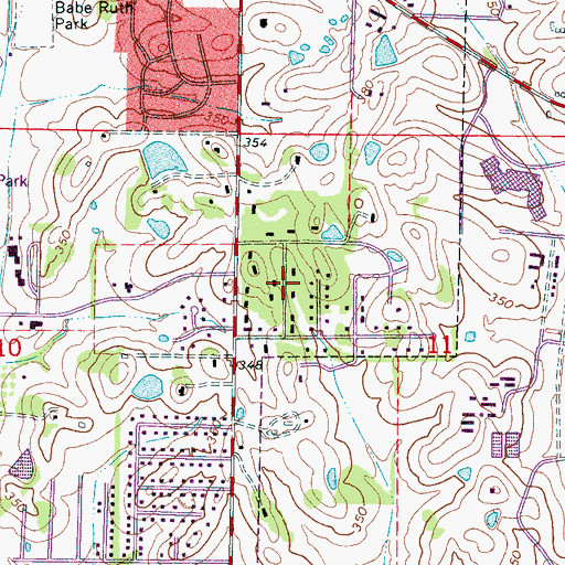Topographic Map of Sherwood Forest, MS