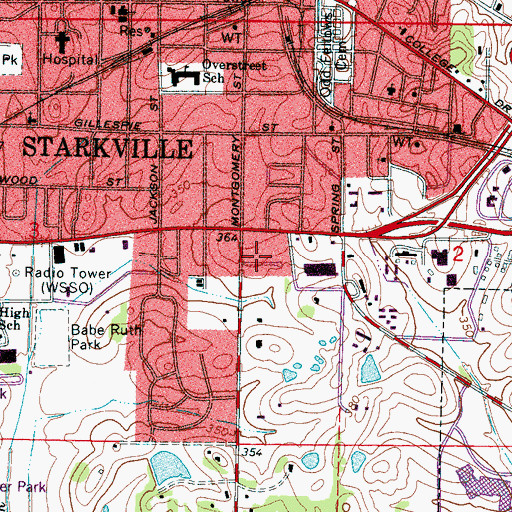 Topographic Map of Southdale, MS