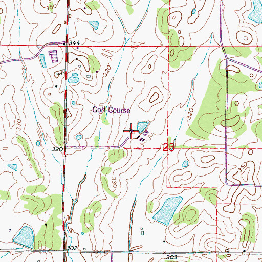 Topographic Map of Starkville Country Club, MS