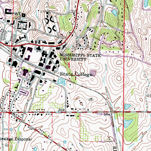 Topographic Map of State College, MS