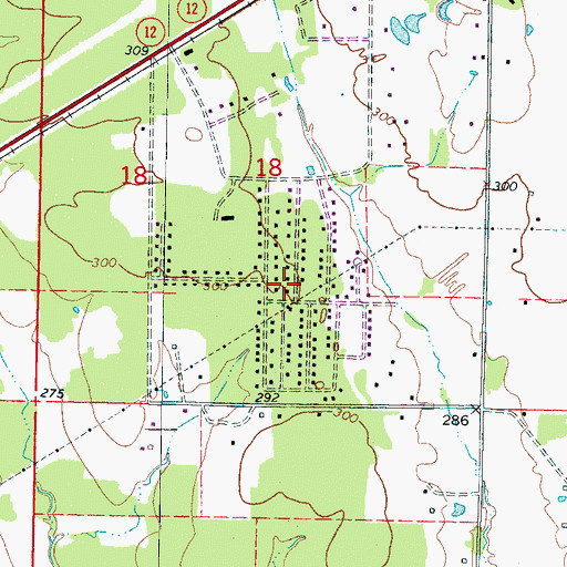 Topographic Map of Sunset, MS