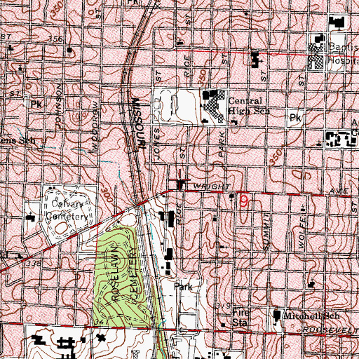 Topographic Map of Greater Trinity Church of God in Christ, AR