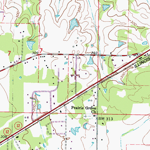 Topographic Map of Whispering Pines, MS