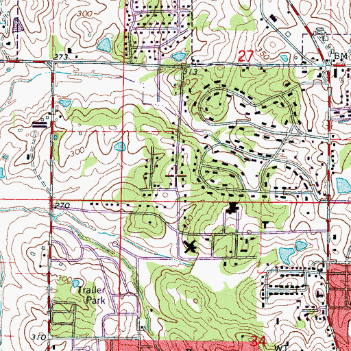 Topographic Map of Wood Dale, MS