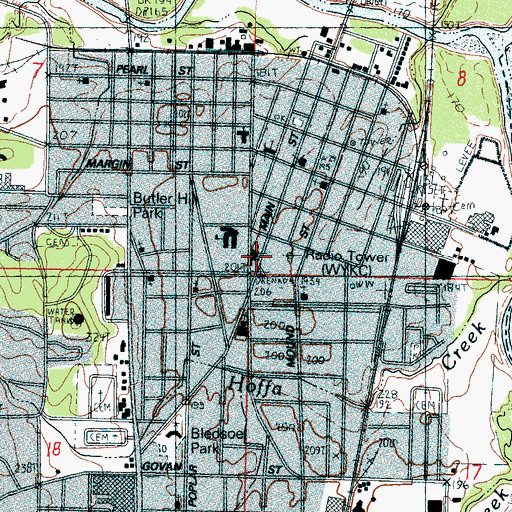 Topographic Map of All Saints Episcopal Church, MS