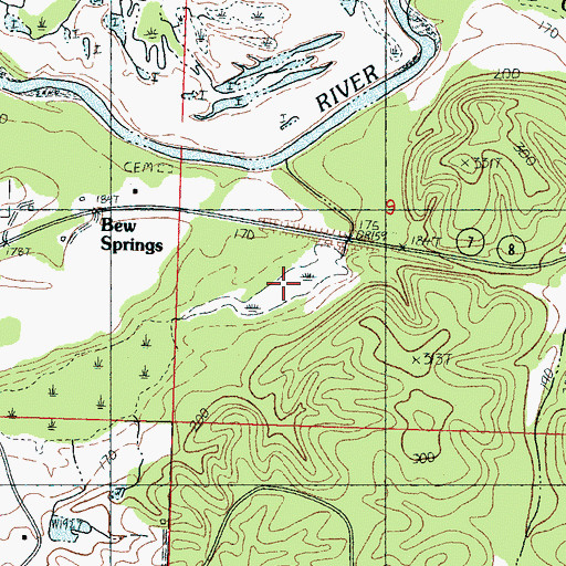 Topographic Map of Bew Pond, MS