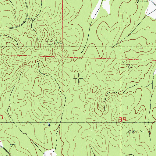 Topographic Map of Bowen (historical), MS