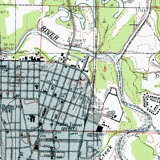Topographic Map of Burning Bush Baptist Church, MS