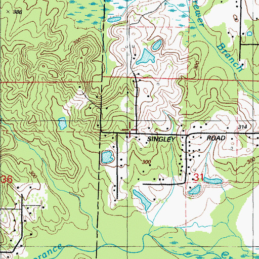 Topographic Map of Greens Mission (historical), AR