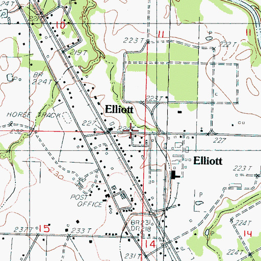 Topographic Map of Elliott Church of Christ, MS