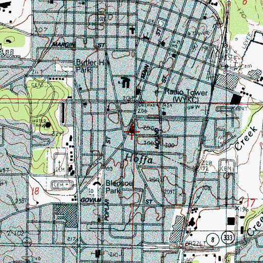 Topographic Map of First Baptist Church, MS