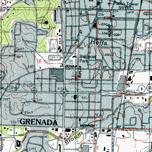 Topographic Map of First Church of the Nazarene, MS
