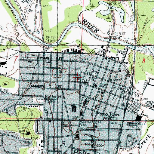 Topographic Map of First United Methodist Church, MS