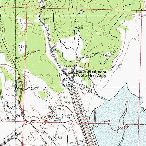 Topographic Map of North Abutment Public Use Area, MS