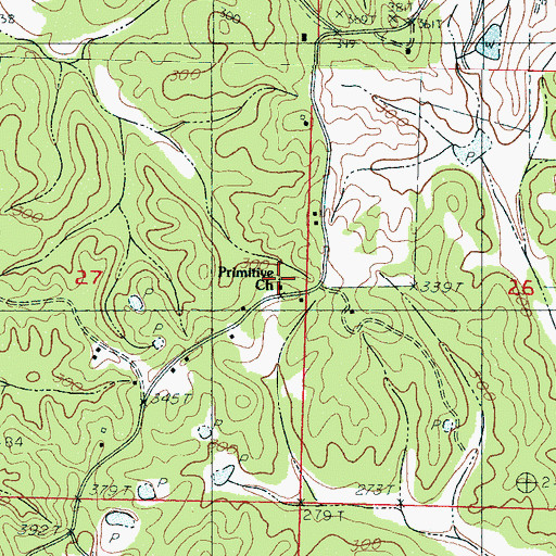 Topographic Map of Primitive Church, MS