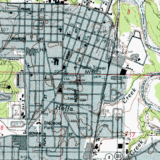 Topographic Map of Saint Peters Catholic Church, MS