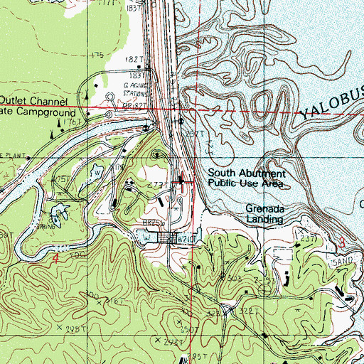 Topographic Map of South Abutment Public Use Area, MS