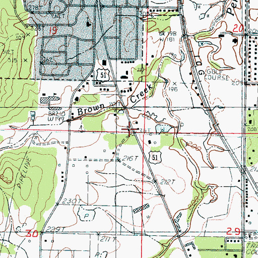 Topographic Map of Southside Church of Christ, MS