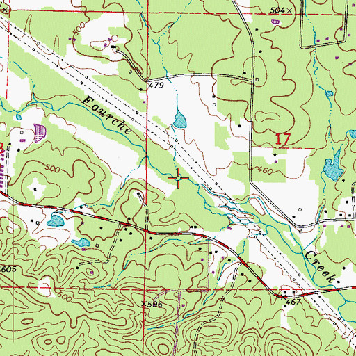 Topographic Map of Hamma Branch, AR