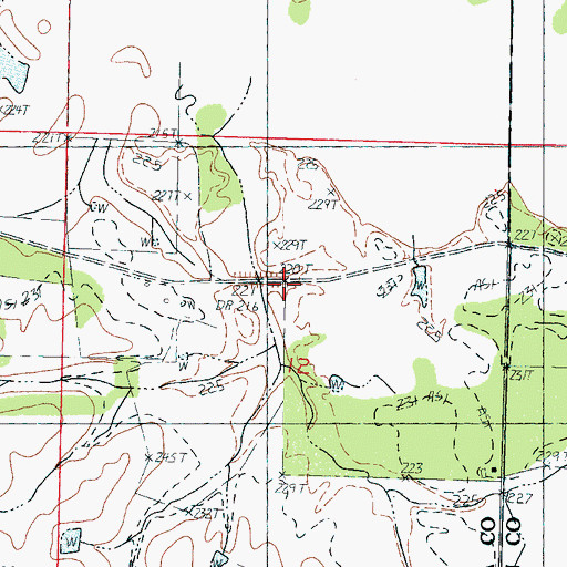 Topographic Map of Williamsville (historical), MS