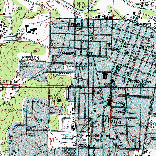 Topographic Map of Greater Powell Chapel African Methodist Episcopal Church, MS