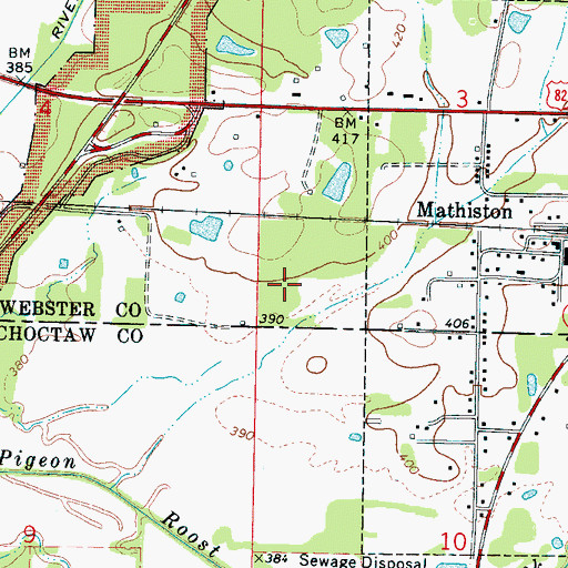 Topographic Map of Pigeon Roost Stand (historical), MS