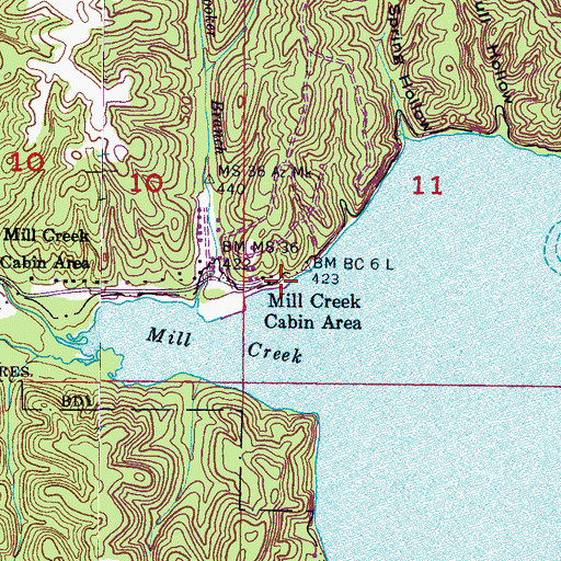 Topographic Map of Mill Creek Dock, MS
