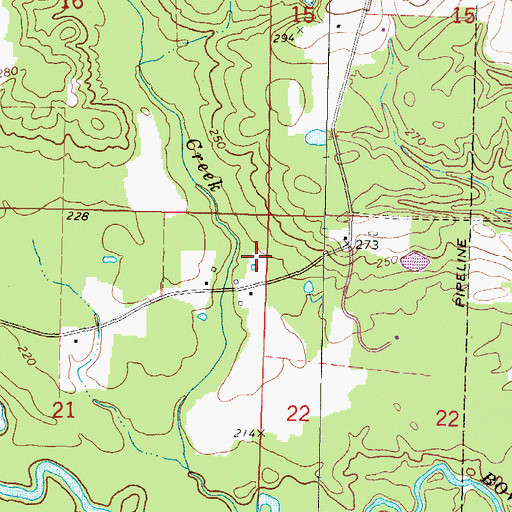Topographic Map of Watts Box (historical), MS