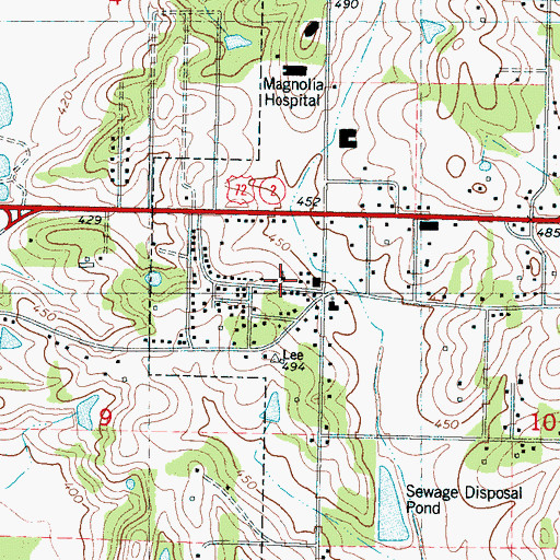Topographic Map of Gaines Chapel United Methodist Church, MS