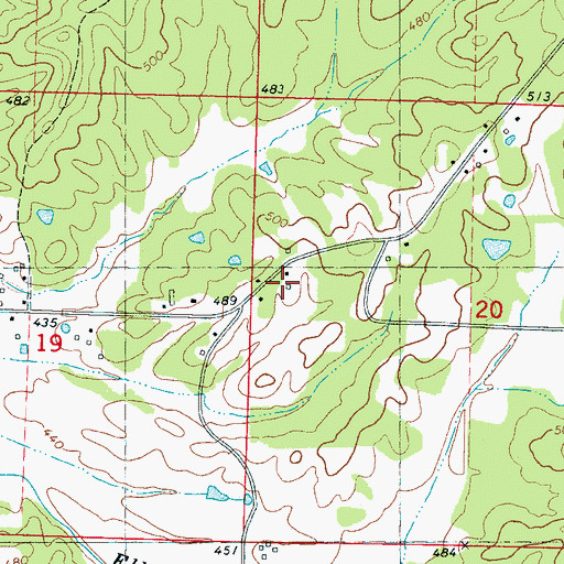 Topographic Map of Griffin School (historical), MS
