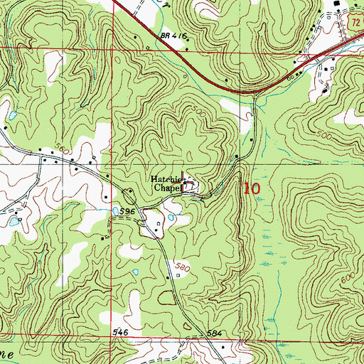 Topographic Map of Hatchie Chapel, MS