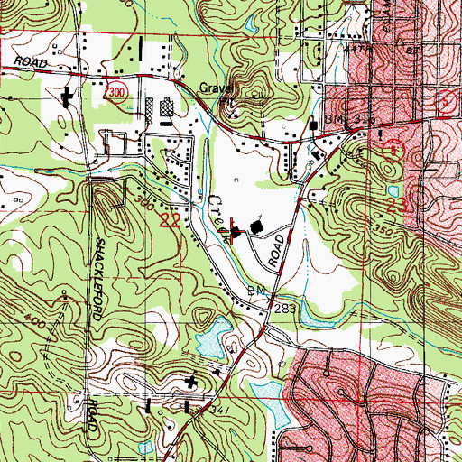 Topographic Map of Heritage Christian School, AR