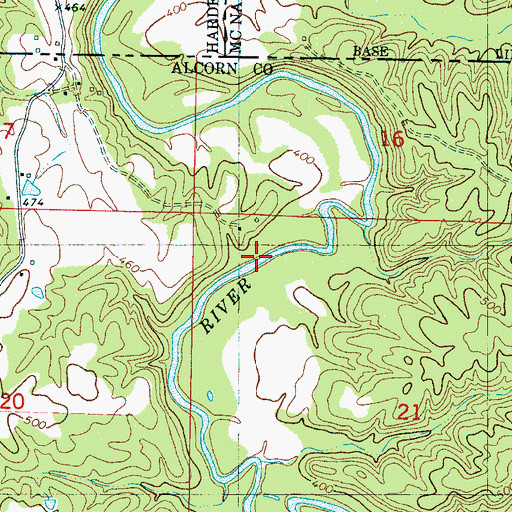 Topographic Map of Irby Bridge (historical), MS