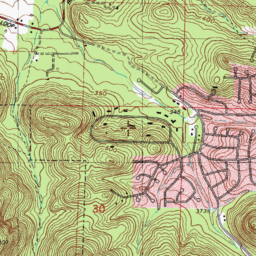 Topographic Map of Hickory Hills, AR