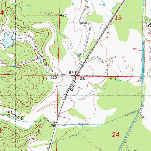 Topographic Map of Nabors (historical), MS