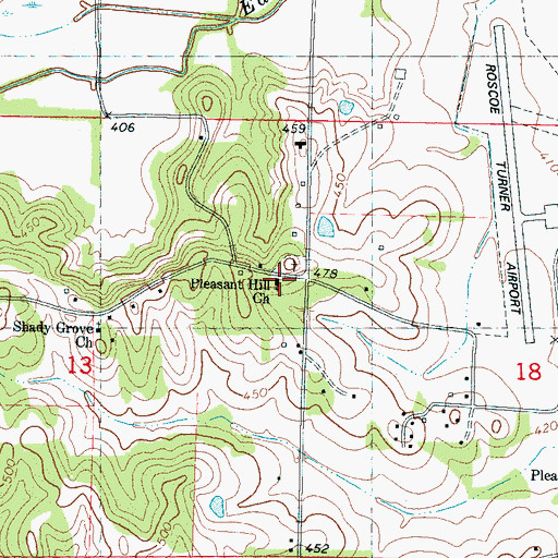 Topographic Map of Pleasant Hill Church, MS