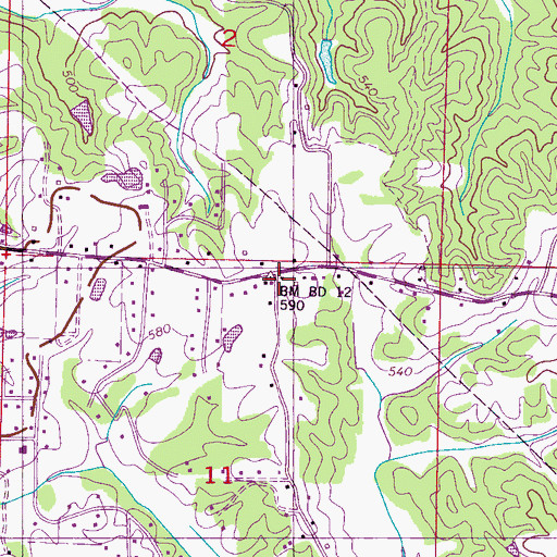 Topographic Map of Potts Store (historical), MS