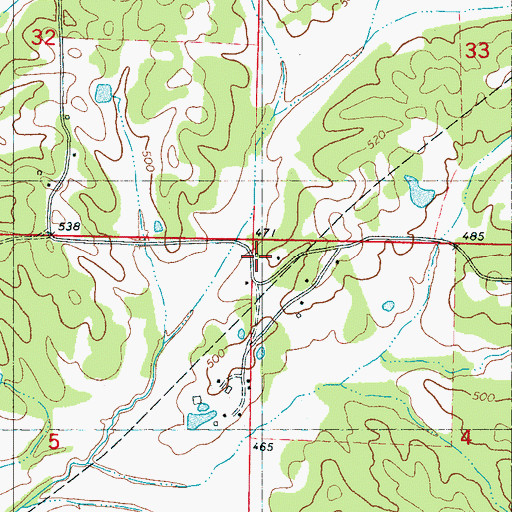 Topographic Map of Progress School (historical), MS