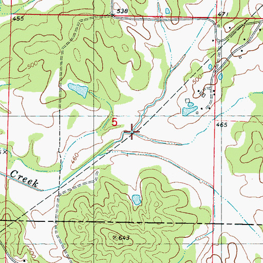 Topographic Map of Robinson Creek, MS