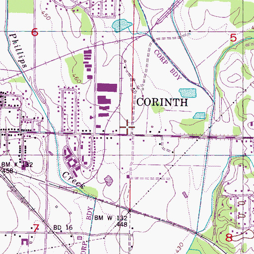 Topographic Map of Scsally School (historical), MS