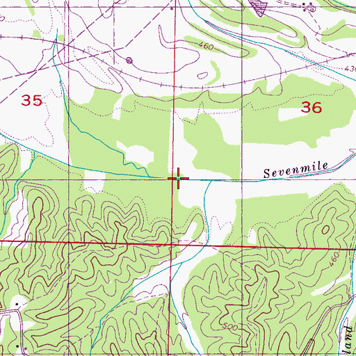 Topographic Map of Sevenmile Creek Drainage Ditch, MS