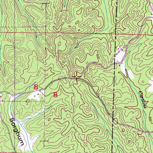 Topographic Map of Shady Grove Church (historical), MS