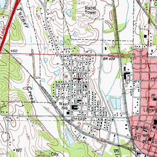 Topographic Map of West Corinth Church of Christ, MS
