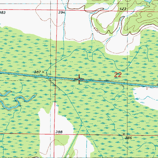 Topographic Map of Youngs Bridge (historical), MS