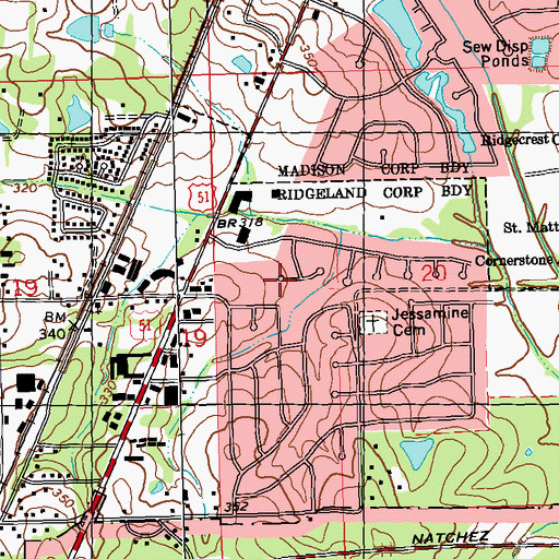 Topographic Map of Beaver Creek, MS
