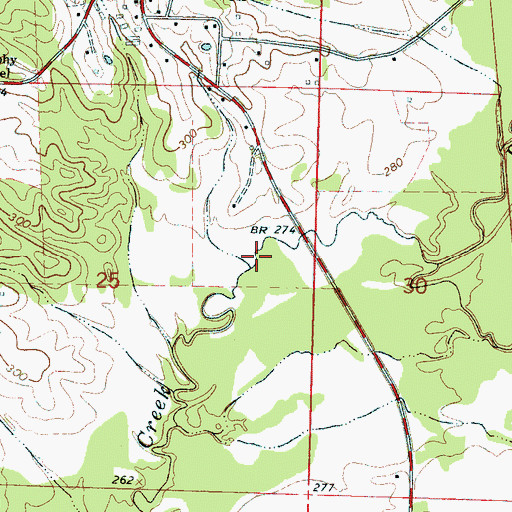 Topographic Map of Bowdens Mill (historical), MS