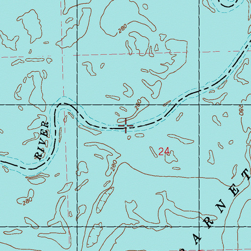 Topographic Map of Collins Ferry (historical), MS