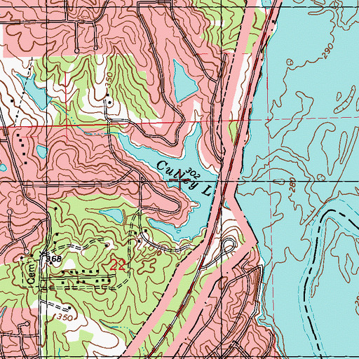 Topographic Map of Culley Lake, MS
