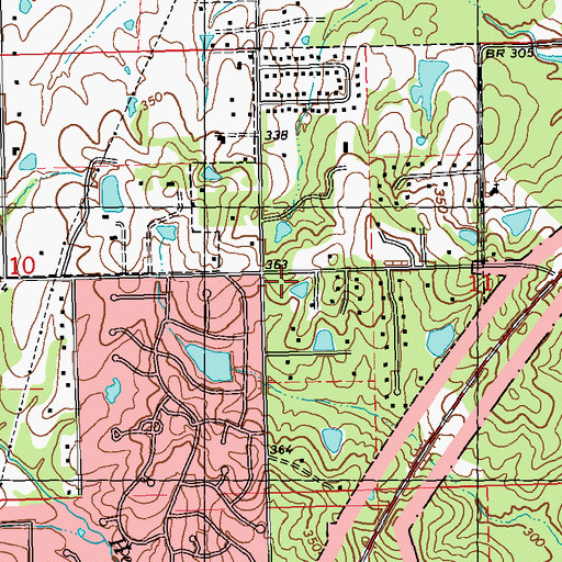 Topographic Map of Gaughf School (historical), MS